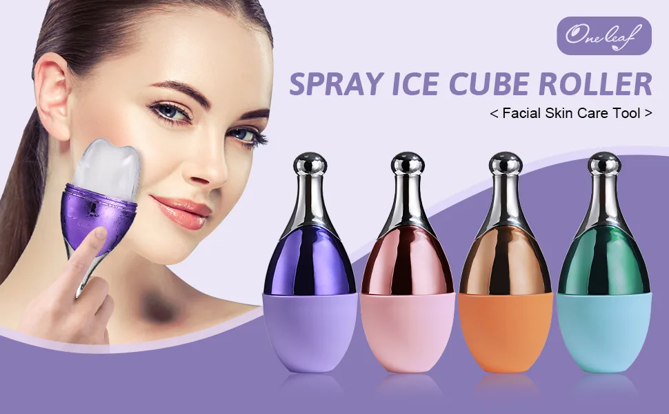 Oneleaf spray ice cube roller Bottle Calms the skin relaxes the muscles relieves various pains such as toothache-Purple - Oneleaf spray ice cube roller Bottle