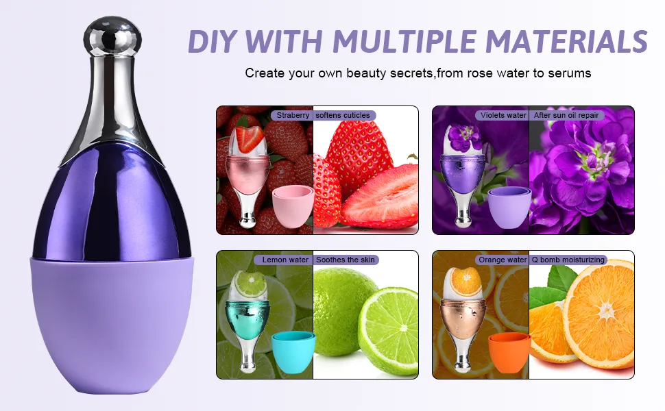 Oneleaf spray ice cube roller Bottle Calms the skin relaxes the muscles relieves various pains such as toothache-Purple - Oneleaf spray ice cube roller Bottle