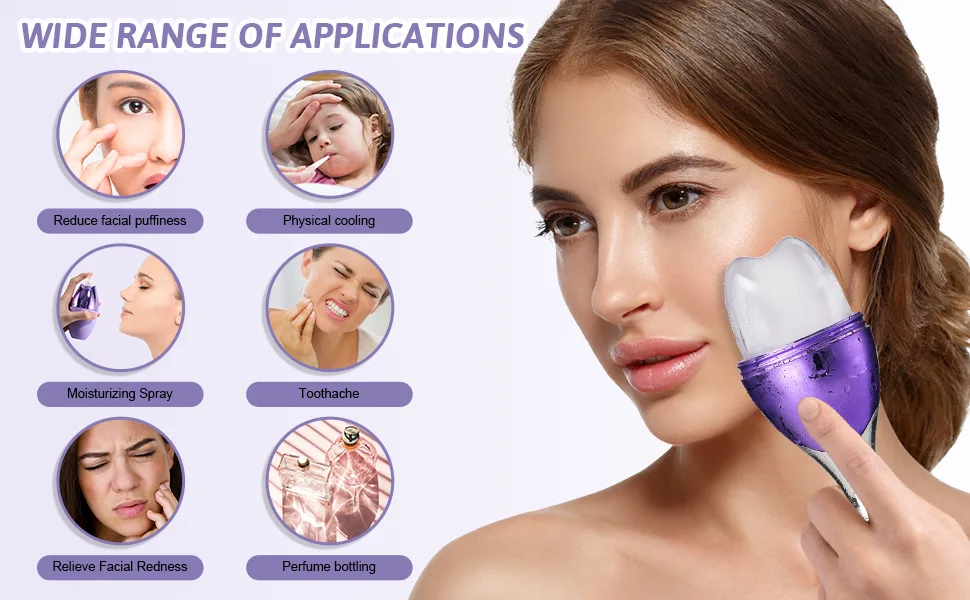 Oneleaf spray ice cube roller Bottle Calms the skin relaxes the muscles relieves various pains such as toothache-Purple - Oneleaf spray ice cube roller Bottle