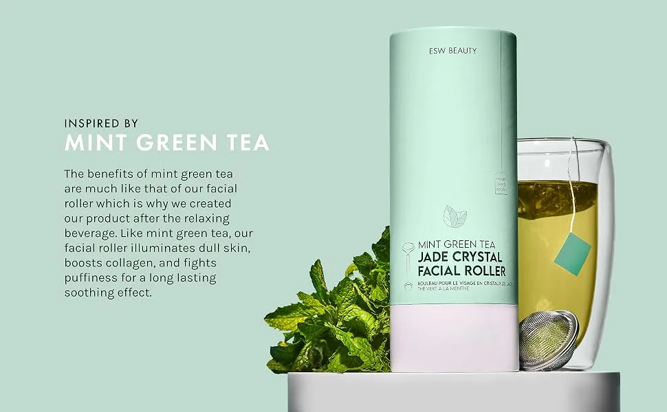 Mint Green Tea Jade Crystal Facial Roller O/S - Inspired By Mint Green Tea