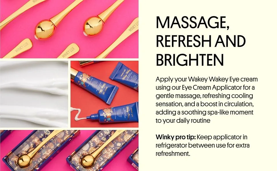 Winky Lux Eye Cream Applicator Eye Roller for Puffy Eyes for Boosted Circulation & Reduction of Fine Lines and Wrinkles Naturally Cool Ceramic to Refresh & Soothe Under Eyes - eye roller for dark circles and puffiness eye roller puffy eyes eye roller eye depuffer