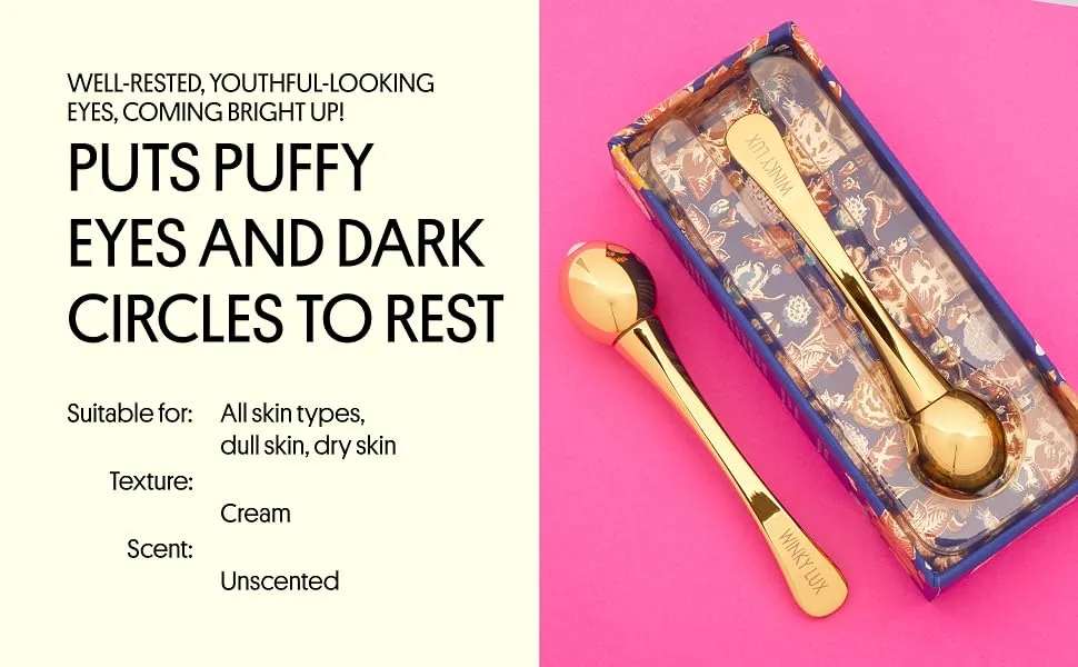 Winky Lux Eye Cream Applicator Eye Roller for Puffy Eyes for Boosted Circulation & Reduction of Fine Lines and Wrinkles Naturally Cool Ceramic to Refresh & Soothe Under Eyes - eye roller for dark circles and puffiness eye roller puffy eyes eye roller eye depuffer