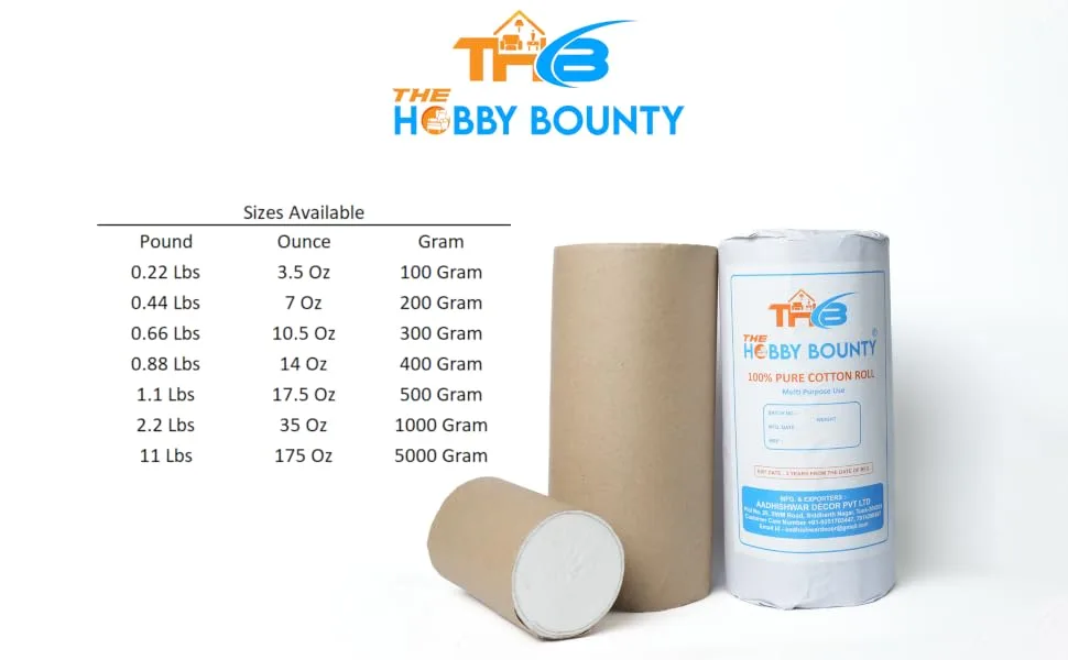 Cotton Roll Undercast Padding Roll Soft and Absorbent Cotton Makeup Remover in an Easy to Tear & Use Roll White Cotton Roll for Art Projects Craft 100 Gram - size images