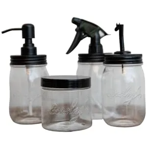 Ecoslay Wide Mouth Jar and Lid (Mason Jar with Pump) - Refillable Jars