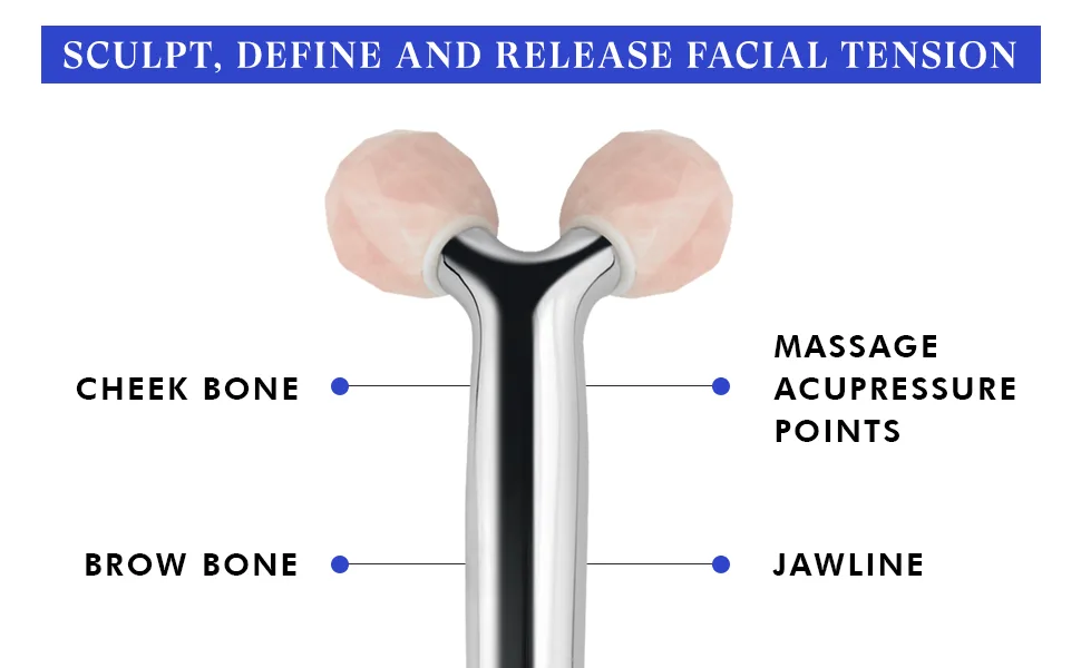 Vanity Planet Defina Contour and Define Massaging Roller - Facial Roller Helps Stimulates Blood Flow and Helps Reduce Fine Lines - Unique V-Shaped Design for Cooling Precision - SPN-SELR