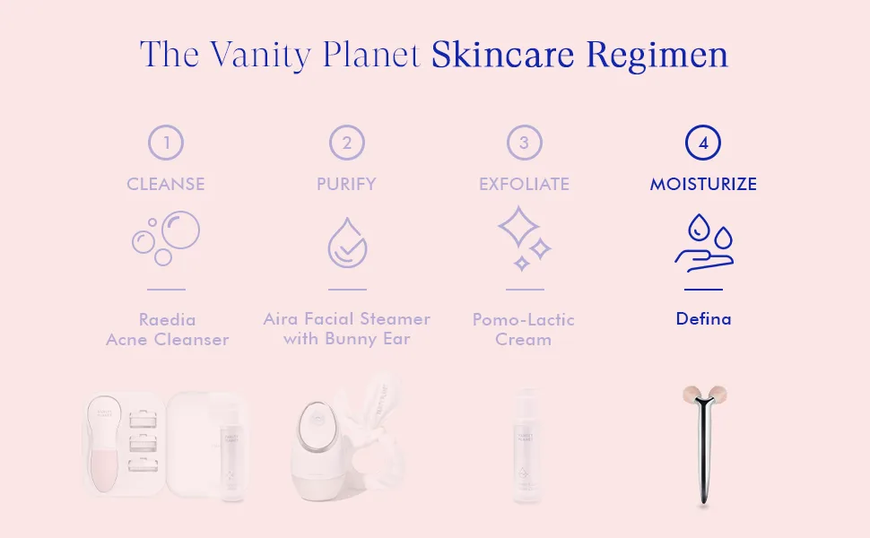 Vanity Planet Defina Contour and Define Massaging Roller - Facial Roller Helps Stimulates Blood Flow and Helps Reduce Fine Lines - Unique V-Shaped Design for Cooling Precision - Vanity Planet Contour and Define Massaging Roller