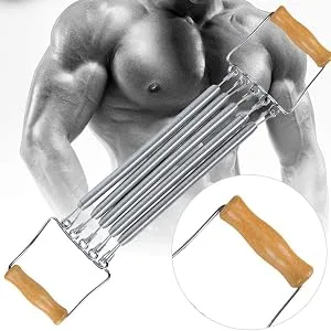 Spring Wall Pulley Chest Expander Removable Spring Muscle Fitness Stretching Training Bands with Wooden Handle - product information 15