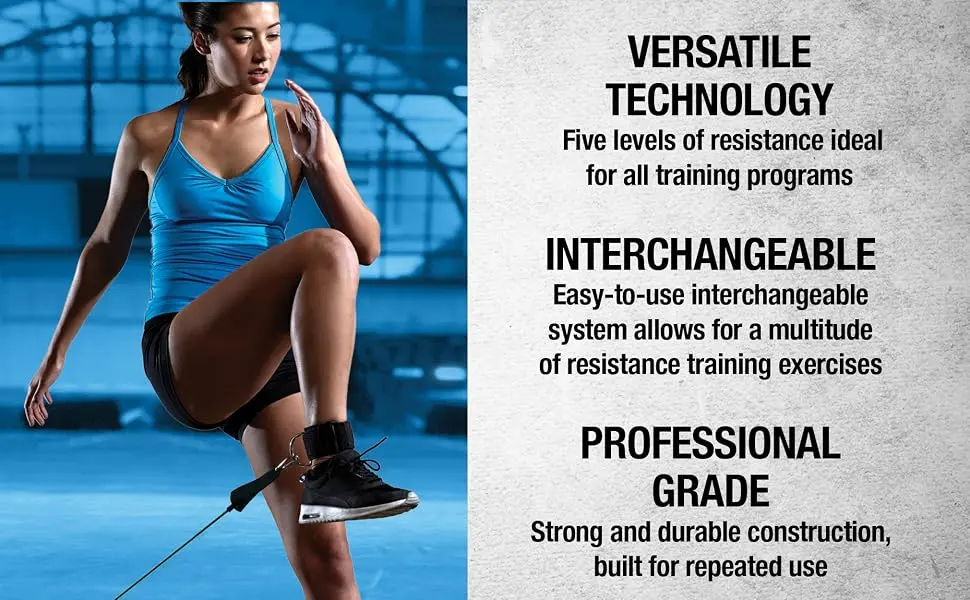SPRI Resistance Band Kit - Resistance Training Interchangeable Tubes for Full Body Toning - Includes 5 Exercise Bands Ankle/Wrist Strap with Padded Handles Door Anchor Exercise Guide Carry Bag - ejercicios accesorios, exercise band kits, SPRI band set