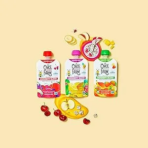Once Upon a Farm Organic Pineapple Banana Dragon Fruit Immunity Blend Kids Snack 3.2oz Pouch - ofarm immunity blends