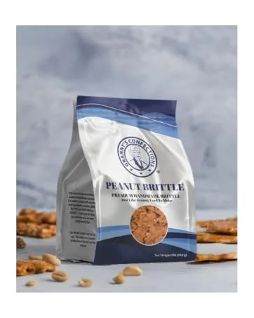 Grannys Confections Peanut Brittle Gourmet Handmade with Virginia Peanuts Old Fashioned Peanut Brittle Candy Gluten Free 6oz Bag - Old Fashioned Peanut Brittle Candy From Grannys Confections