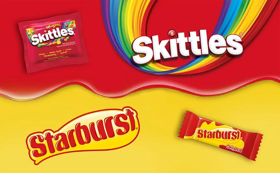 STARBURST Original Fun Size Chewy Candy Bulk Pack, 4 Pound Box - STARBURST candy, chewy candy, skittles, bulk candy