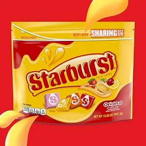 STARBURST Original Fruit Chews Candy, 2.07 ounce (36 Single Packs) - Good things are meant to be shared, so we created a sharing size bag of your favorite fruit chews.