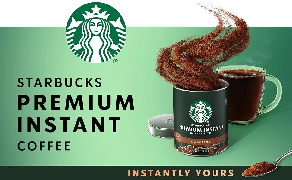 Starbucks Premium Instant Coffee  Medium Roast  100% Arabica  3 Tins (up to 120-cups total) - Starbucks Premium Instant Coffee - Instantly Yours