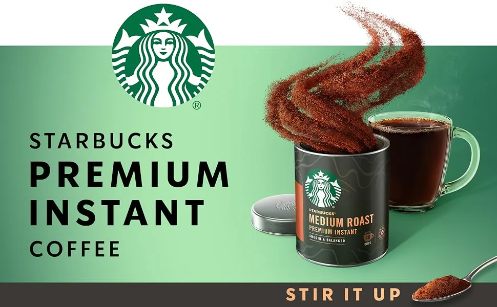 Starbucks Premium Instant Coffee  Medium Roast  100% Arabica  3 Tins (up to 120-cups total) - Starbucks Premium Instant Coffee - Stir It Up