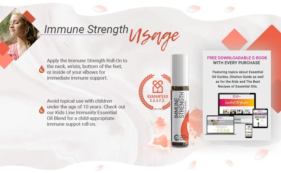 Rocky Mountain Oils Immune Strength Essential Oil Blend Roll On with Essential Oils - 10ml - clove essential oils essential oils cinnamon calm essential oil clear the air essential oil lemon