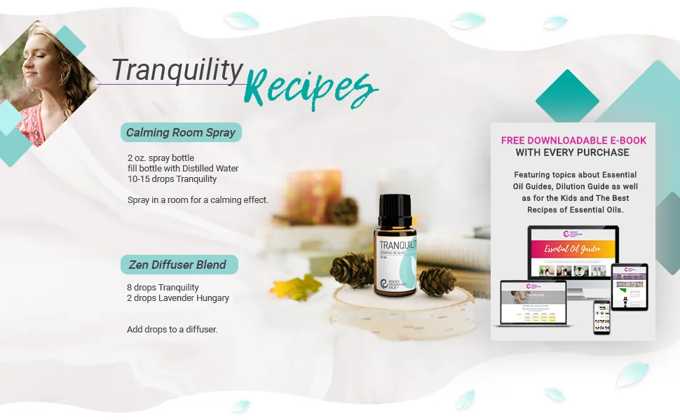 Rocky Mountain Oils Tranquility Essential Oil Blend - Essential Oils for Diffuser Topical and Home - Essential Oils to Promote Restful Nights - 15ml - calming essential oils aromatherapy oils for diffuser ylang ylang tension headache essential oils
