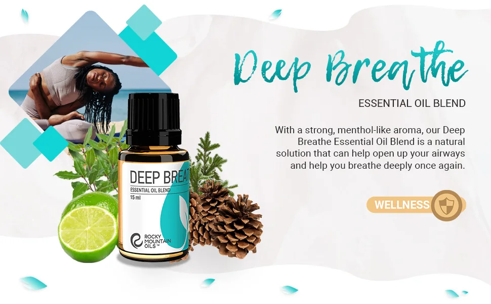 Rocky Mountain Oils Deep Breathe Essential Oil Blend Essential Oils - Aromatherapy Oils for Diffuser and Topical - Relaxing Essential Oils - 15ml - essential oils diffuser allergy relief essential oil for diffuser diffuser oil essential oil blends