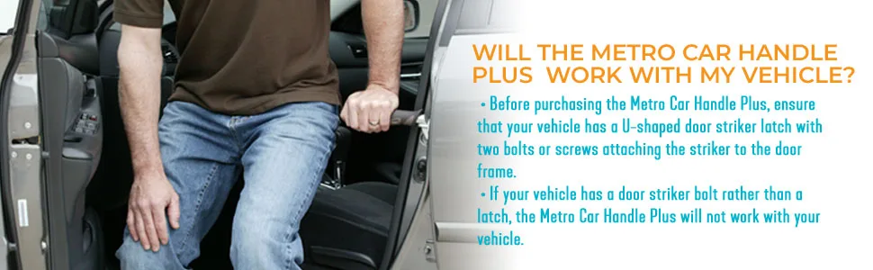 Stander Metro Car Handle Plus, Portable Vehicle Support Grab Bar, Standing Assist Mobility Aid, Includes LED Flashlight - stander automotive standing handle accessories door latch car cane auto striker installation safety