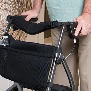 Stander 2 Piece Replacement Walker Hand Grips, Compatible with the EZ Fold-N-Go Walker and Able Life Space Saver Walker, Black, Set of 2 - storage basket organizer pouch mobility walking