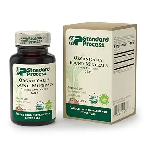 Standard Process Organically Bound Minerals - Whole Food Nervous System Supplements, Iodine Supplement and Thyroid Support with Alfalfa and Kelp - 180 Tablets - Standard Process Organically Bound Minerals