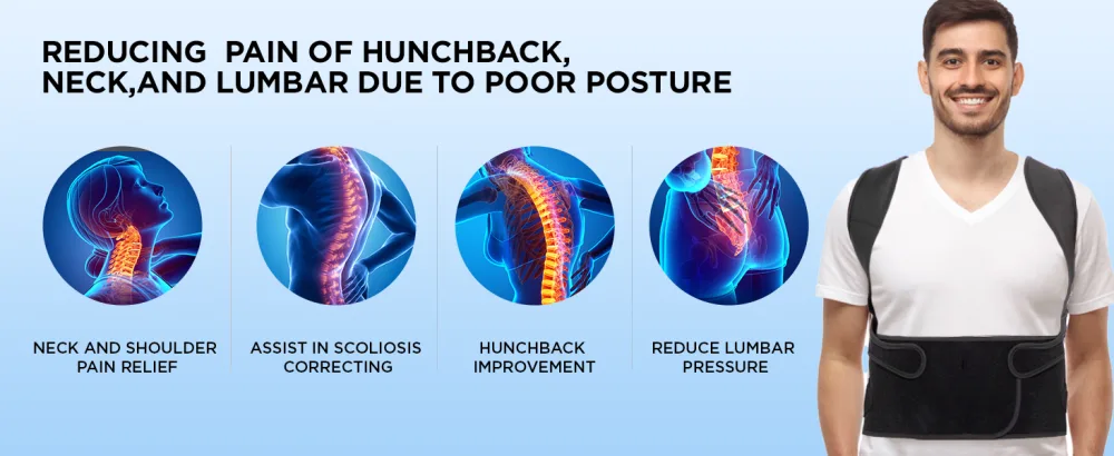 Posture Corrector for Back Brace Support: Adjustable Shoulder Straightener for Men and Women Large - back