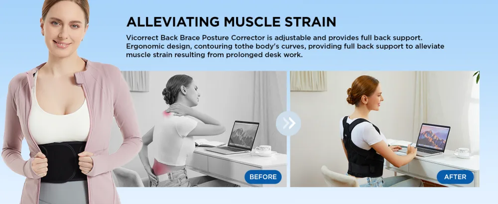 Posture Corrector for Back Brace Support: Adjustable Shoulder Straightener for Men and Women Large - back