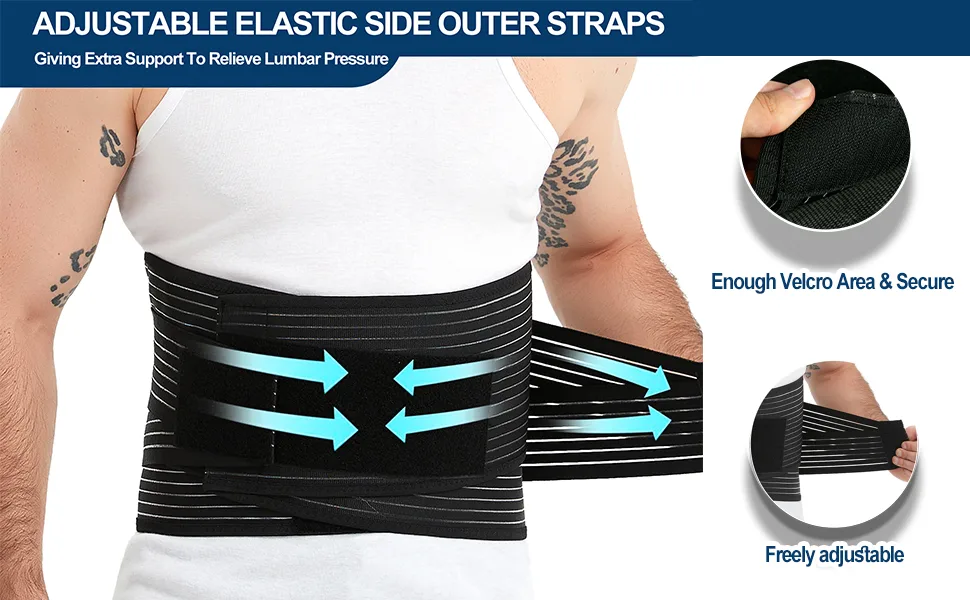 Lumbar Support for Men and Women Breathable Back Support Belt Adjustable Lumbar Support Belt Back Brace for Lower Back Pain Herniated Disc Sciatica Back Brace Posture Corrector- Medium - lumbar brace
