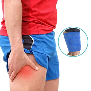 Thigh Support Super Breathable Thigh Compression Brace Thigh Support Wrap with Anti-Slip Lining for Men & Women Hamstring Injury Prevention and Recovery Blue Thigh Support - leg pain relief