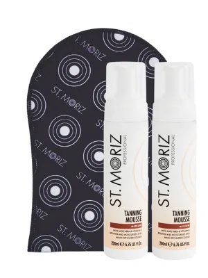St. Moriz Professional Instant Self Tanning Mousse, 200ml, Dark - Medium bundle