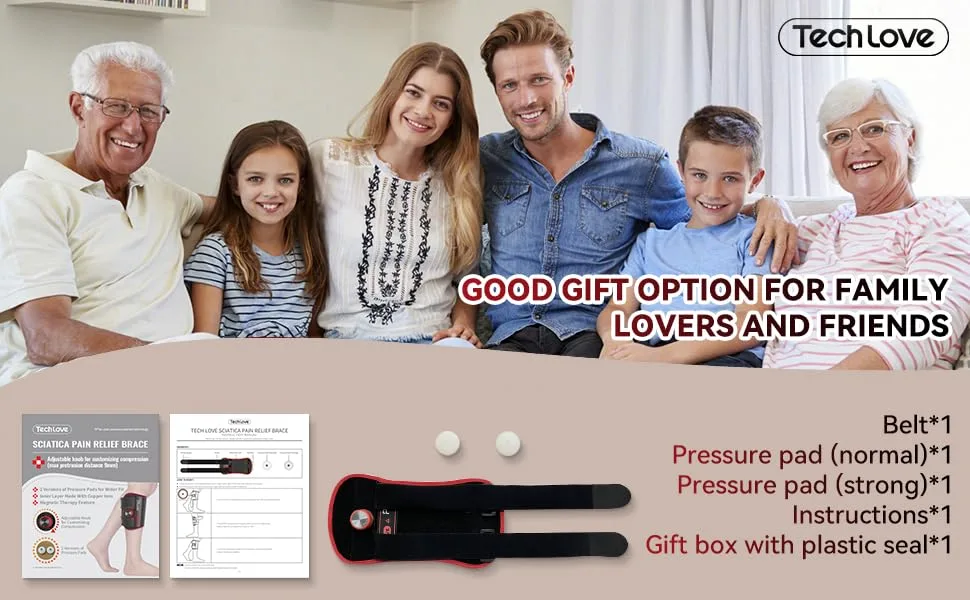 Tech Love Sciatica Pain Relief Devices - 2024 New Sciatica Pain Relief Brace with Adjustable Knob and 2 Versions Pressure Pad for Max Sciatica Nerve Lower Back & Hip Pain Relief Unisex - sciatica pain relief devices