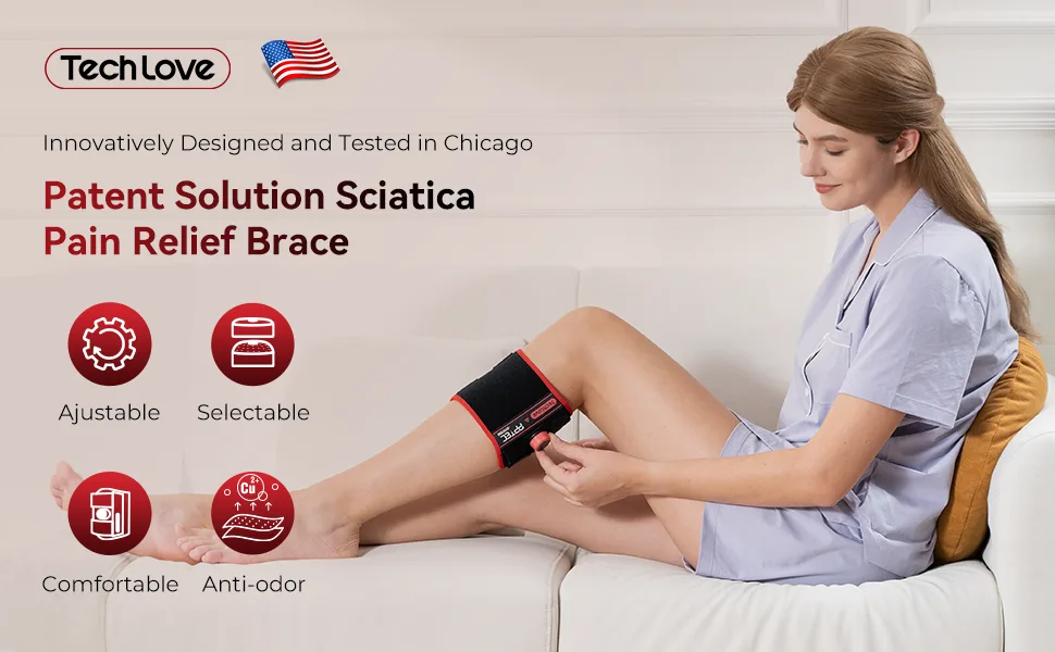 Tech Love Sciatica Pain Relief Devices - 2024 New Sciatica Pain Relief Brace with Adjustable Knob and 2 Versions Pressure Pad for Max Sciatica Nerve Lower Back & Hip Pain Relief Unisex Large - sciatica pain relief devices