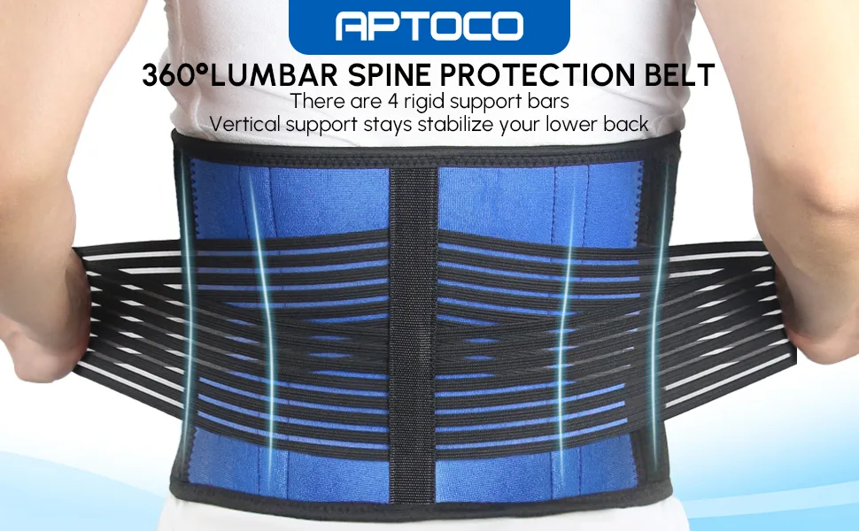 Aptoco Back Brace for Lower Back Pain Relief Back Support Belt Invisible Lumbar Spine Protection Belt Compression Breathable Posture Corrector with 4 Anatomical Stays(Waist: 35''-40.5'') Medium - product information 21
