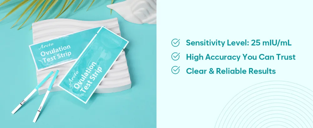 Areta Ovulation Test Strips Kit: 30 Tests | Accurate & Reliable for Women | Fast & Convenient Fertility Tracking | High Accuracy Ovulation Test Kit - ovulaiton test