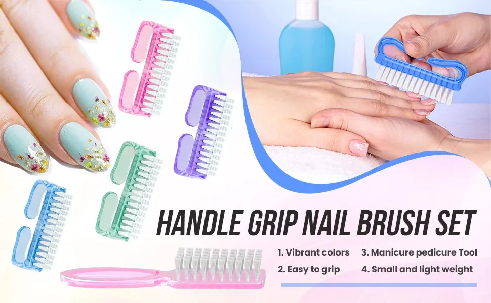 Sstyle Nail brushes for cleaning Fingernail brush Pedicure Manicure brush for Men and Women(5Pcs pack) - nail brushes for cleaning