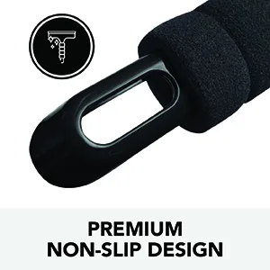 Squeegee for Shower Door, Car Windshield, and Glass Window - 2 Extra Silicone Replacement Blades - Foam Handle - Black - small bathroom mini wiper sweegie squeegees squigeey rubber