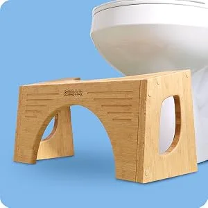 Squatty Potty The Original Toilet Stool - Bamboo Flip, 7" & 9" Height, Brown - bamboo flip