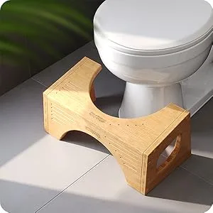 Squatty Potty The Original Toilet Stool - Bamboo Flip, 7" & 9" Height, Brown - bamboo flip