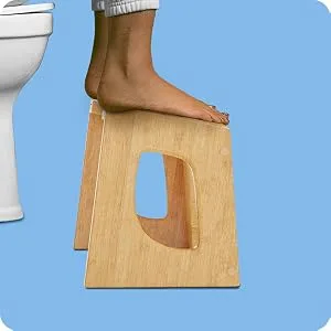 Squatty Potty The Original Toilet Stool - Bamboo Flip, 7" & 9" Height, Brown - bamboo flip