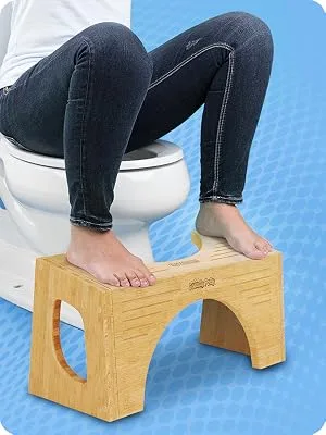 Squatty Potty The Original Toilet Stool - Bamboo Flip, 7" & 9" Height, Brown - bamboo flip