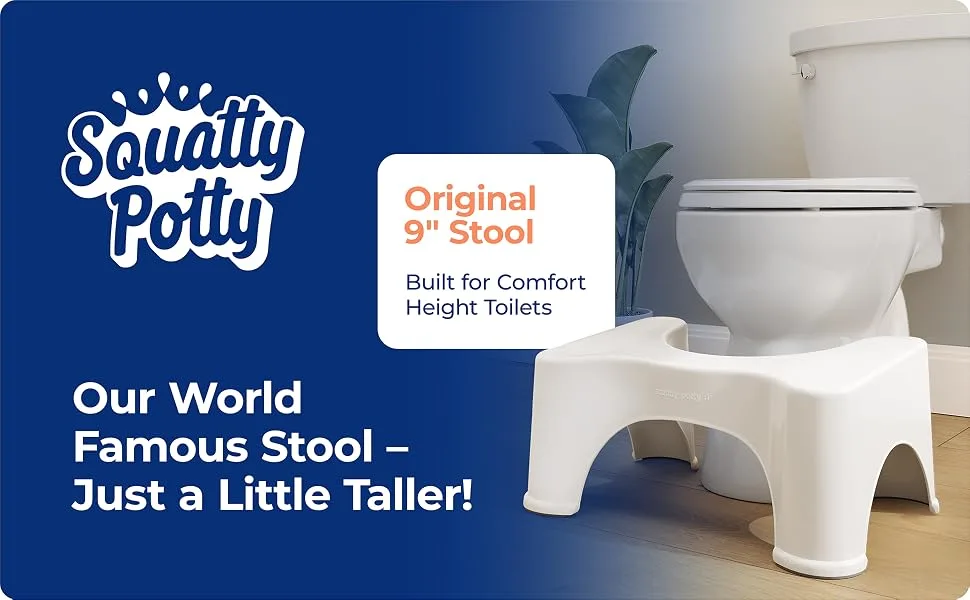 Squatty Potty The Original Bathroom Toilet Stool Height, White, 9 Inch (Pack of 1) - product information 1
