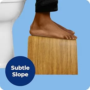 Squatty Potty The Original Bathroom Toilet Stool - Slim Teak Finish, 7 inch Height Brown - sloping surface