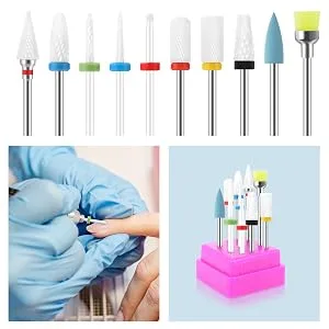SPTHTHHPY 10Pcs Ceramic Nail Drill Bits Set Professional Remove Gel Acrylic Cuticle Diamond Carbide Nail Drill Bit Tools for Manicure Pedicure Home Salon Use Great Gift for Women Girls - nail drill bits