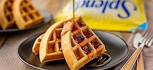 SPLENDA MONK FRUIT LIQUID, Zero Calorie Sweetener Drops, 3.38 Fl Oz Bottle (Pack of 2) 3.38 Fl Oz (Pack of 2) - Belgian waffle made with Splenda with syrup drizzling down from top