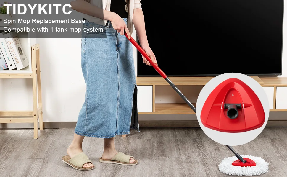 Spin Mop Replacement Base Compatible with Ocedar 1 Tank Spinning Mop System, Rotating Triangle Mop Replace Head Cover - Spin mop replacement base