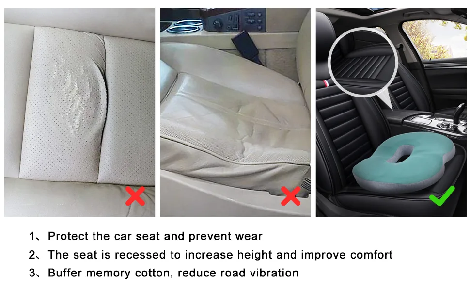 SPEEDWOW Hemorrhoid Donut Pillow, Ergonomic Design Hemorrhoid Cushion, Coccyx, Sciatica, Postpartum Pain Relief Memory Foam Cushion(Green) - seat cushion