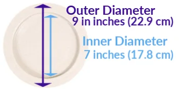 SP Ableware Inner-Lip Plate with High Wall, Plastic - Sandstone (745310000) - SP Ableware Maddak Inner Lip Plate Inner Outer Diameters Eating Aids Adaptive Plates Elderly