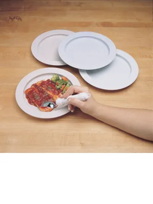 SP Ableware Inner-Lip Plate with High Wall, Plastic - Sandstone (745310000) - SP Ableware Maddak Inner-Lip Plates Arthritis One Hand Self Feeding Self Feed