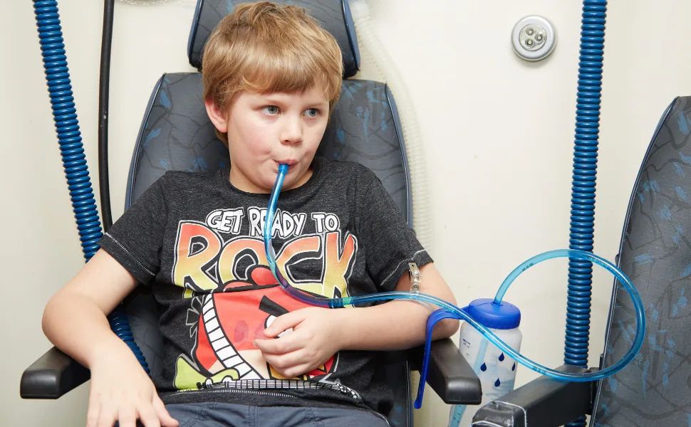 SP Ableware Hydrant Water Bottle with Long Tube, Mouth Piece and Clothing Clip - 1-Liter (745820000) - SP Ableware Maddak The Hydrant Kids Hands Free Drinking in Hospital or Home