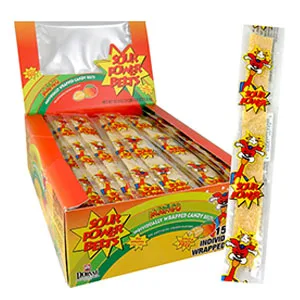 Sour Power Wrapped Belts, Blue Raspberry, Individually Wrapped Belts , 150 Count - Pack of 1 Blue Raspberry 150 Count (Pack of 1) - Sour Power Mango Wrapped Belts