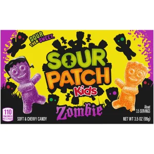 SOUR PATCH KIDS Zombie Orange & Purple Soft & Chewy Halloween Candy, 12 - 3.5 oz Trick or Treat Boxes - image